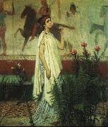 Sir Lawrence Alma-Tadema,OM.RA,RWS A Greek Woman Sir Lawrence Alma-Tadema oil painting artist